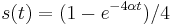 s(t)=(1-e^{{-4\alpha t}})/4